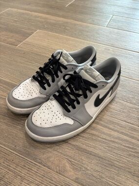Nike Air Jordan 1 Barons Retro Low OG Shoes Mens 10.5 Gray CZ0790-110 Sneakers